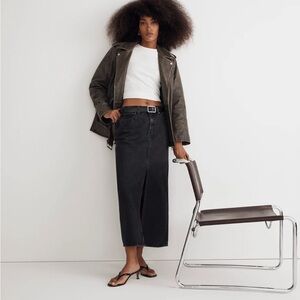 MADEWELL DENIM MAXI SKIRT IN LUNAR WASH